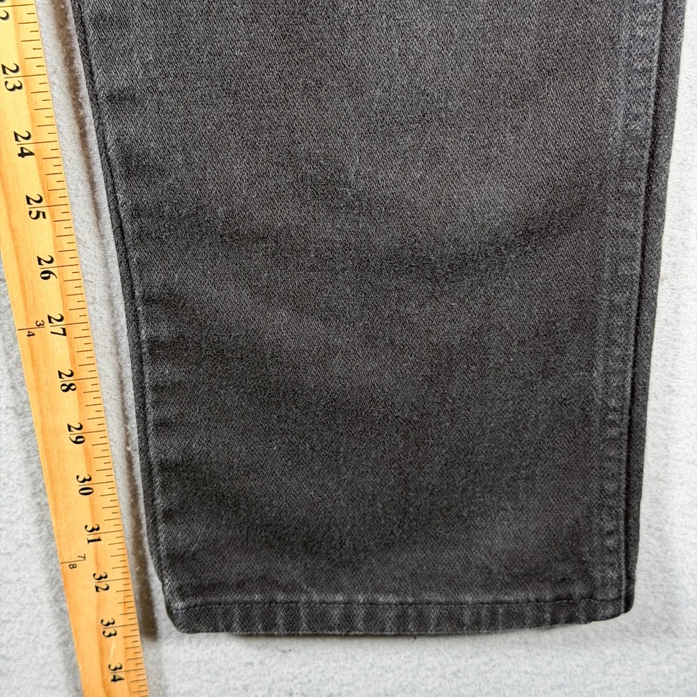 Vintage Wrangler Mens Straight Leg Black Denim Jeans Faded Wash 33x31 Cowboy Cut - Picture 6 of 13